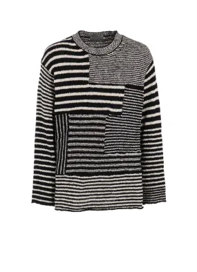 3G1P BORDER ROUND NECK KNIT NonRestrictive Cut