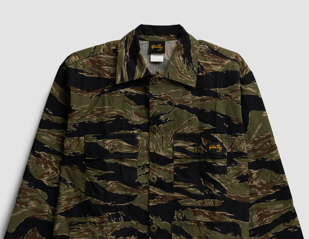 Windproof Insulated Coat Stan Ray 4 Pocket Jacket / Green Tigerstripe Ripstop