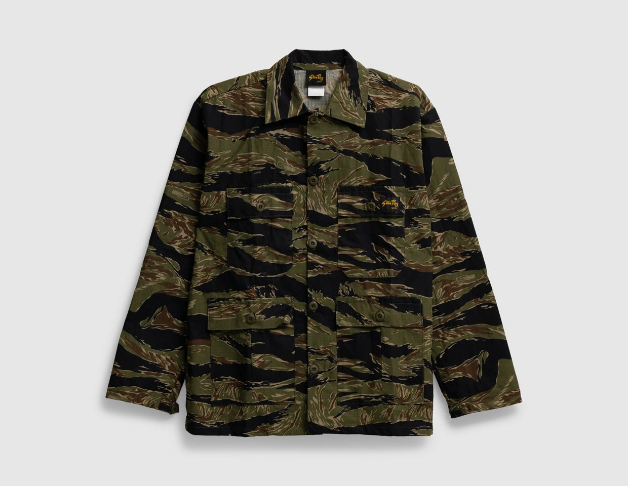Stan Ray 4 Pocket Jacket / Green Tigerstripe Ripstop Flexible Shoulder Gussets