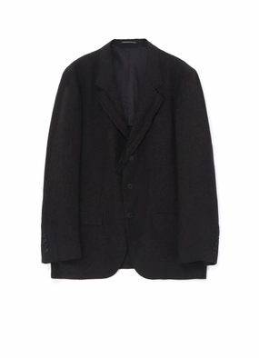 40 LINEN 3-BUTTONS JACKET WITH DECORATIVE CLOTH Ventilation Vents