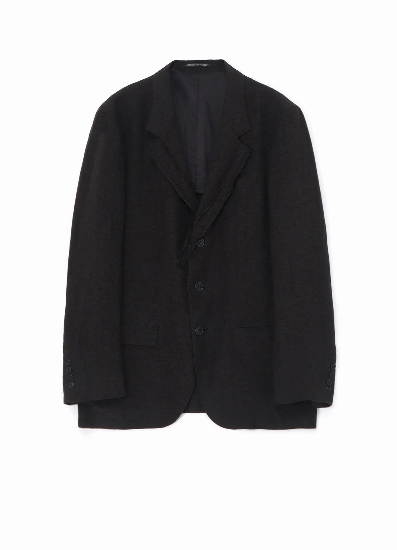 40 LINEN 3-BUTTONS JACKET WITH DECORATIVE CLOTH Ventilation Vents