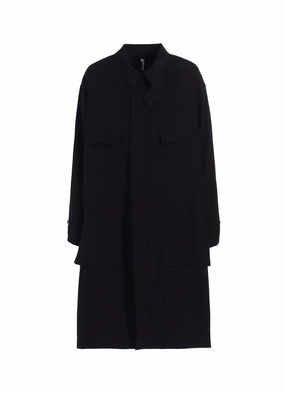 Snag Free Knit W/GABARDINE OUT POCKET LONG COAT