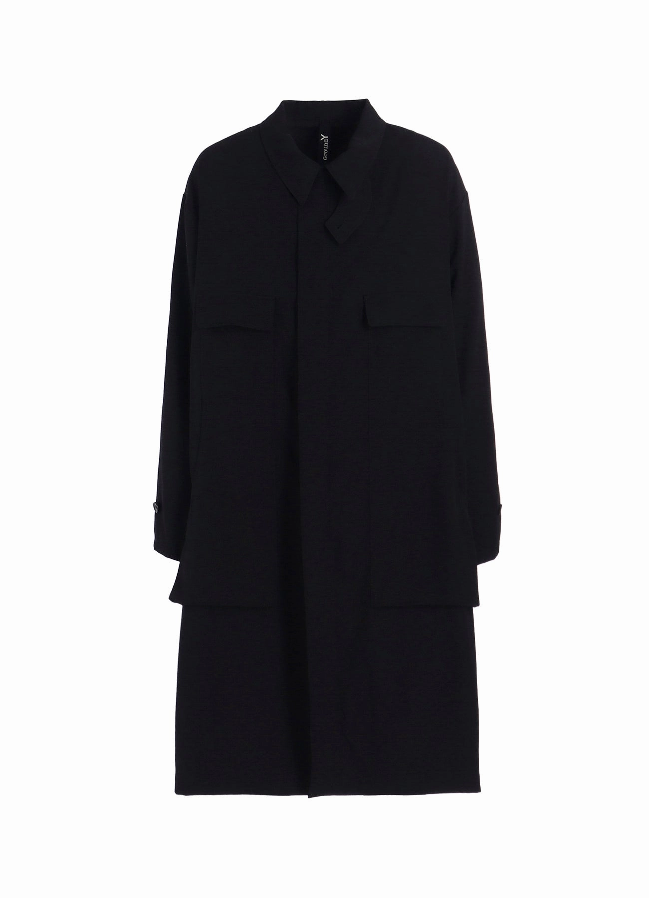 Snag Free Knit W/GABARDINE OUT POCKET LONG COAT