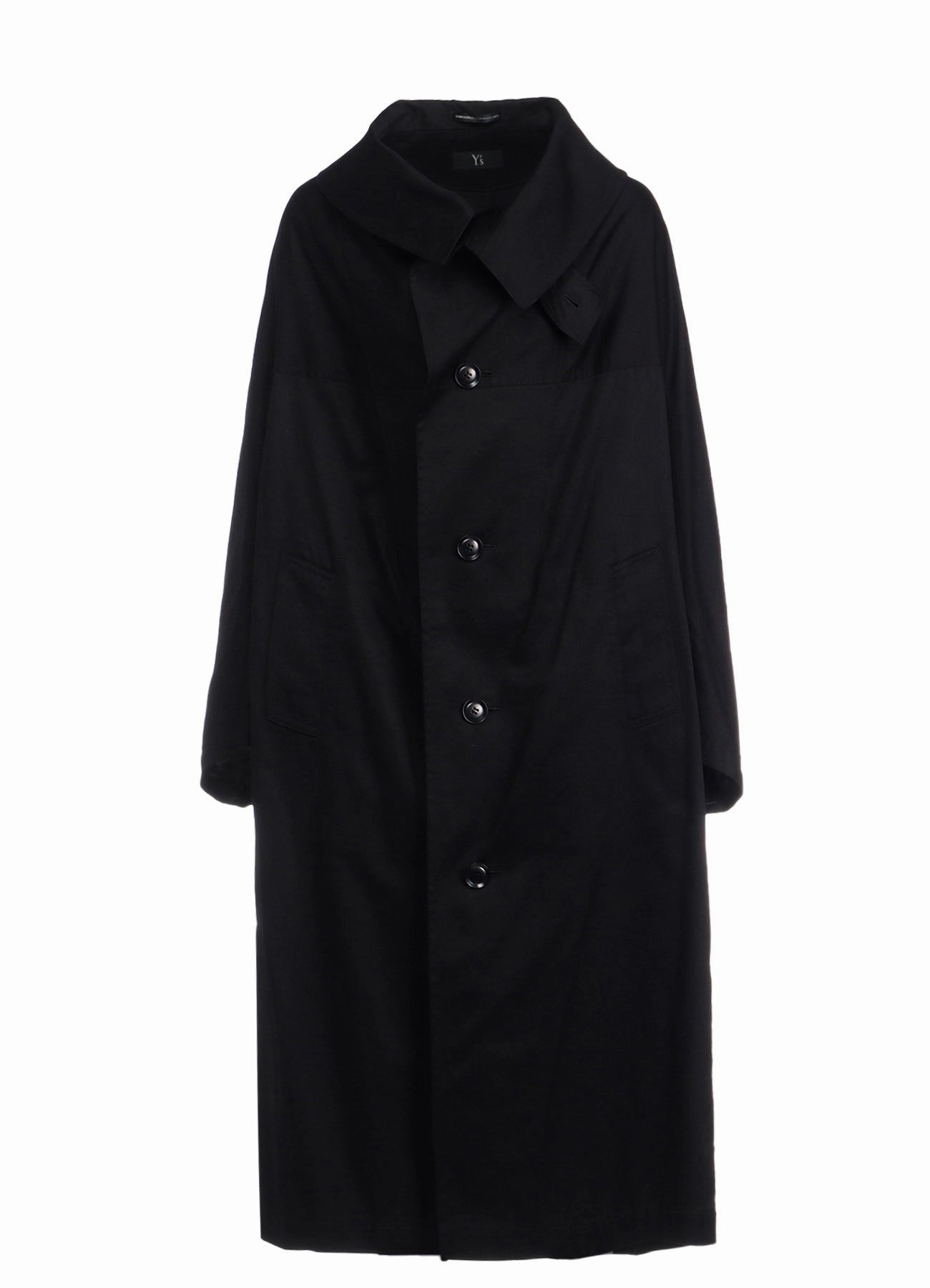 [Y's BORN PRODUCT] COTTON TWILL LONG CAPE COAT Hypoallergenic Interior Layer Breathable Outer Shell