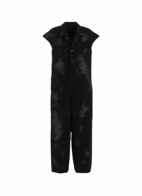 Sleek Appearance PAINTED DENIM OPEN COLLOR OVERALLS