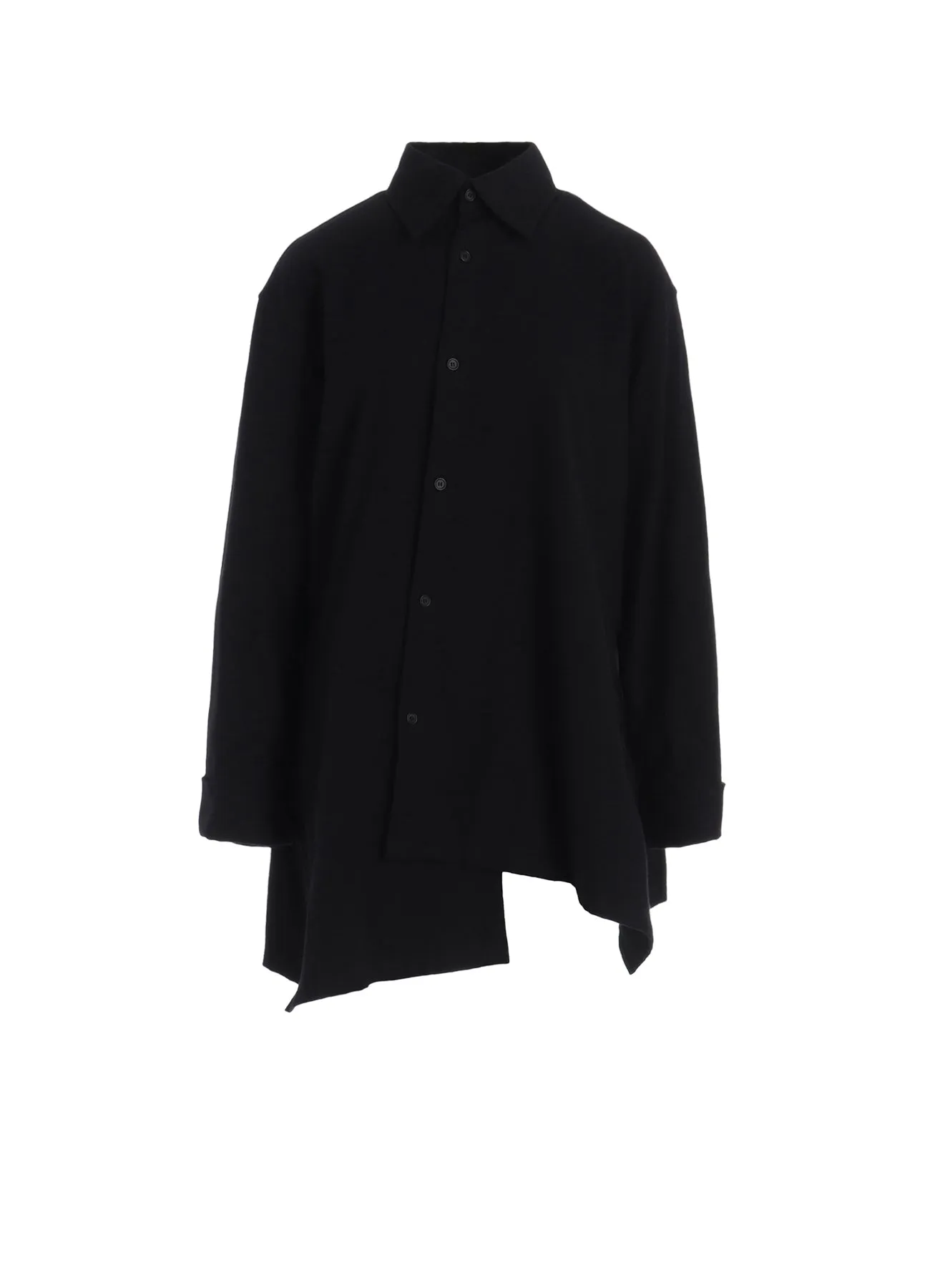 COTTON FLANNEL R-ASYMMETRIC FLARE BLOUSE Student Essential