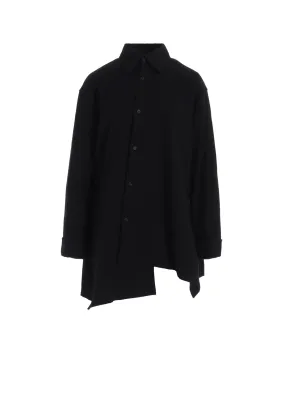 COTTON FLANNEL R-ASYMMETRIC FLARE BLOUSE Student Essential