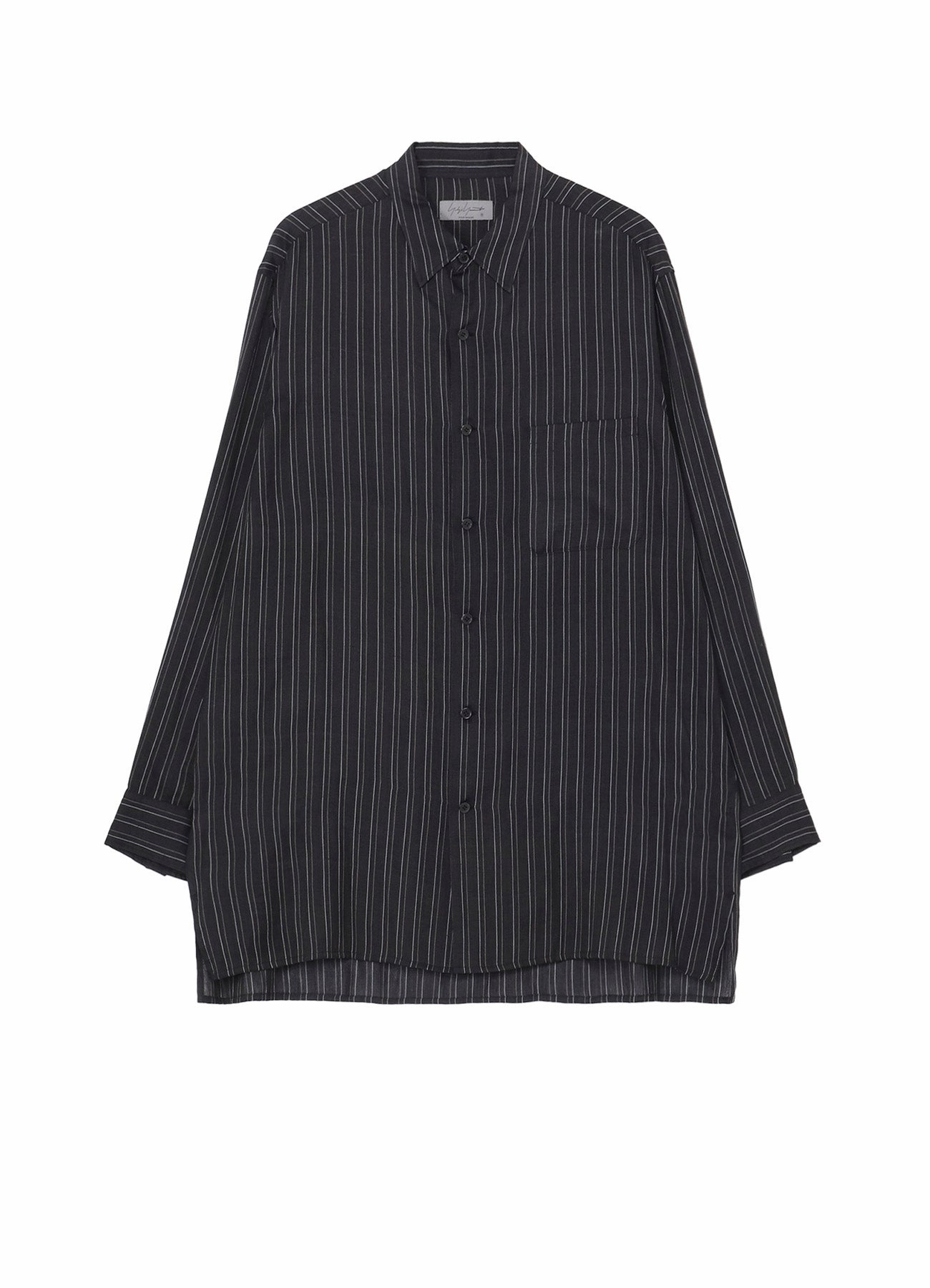 ??PIECE UNIQUE/AOYAMA??INDIA SILK STRIPE BIG BLOUSE All Season Lightweight Comfort
