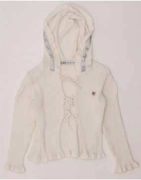 Lightwear Look PATRIZIA PEPE Baby Girls Hooded Cardigan Sweater 18-24 Months White Cotton