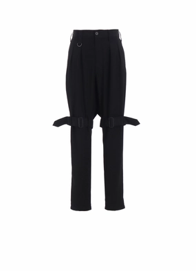 Elastic Free Cuffs luxe feel PE/GABARDINE BELTED BANDAGE PANTS
