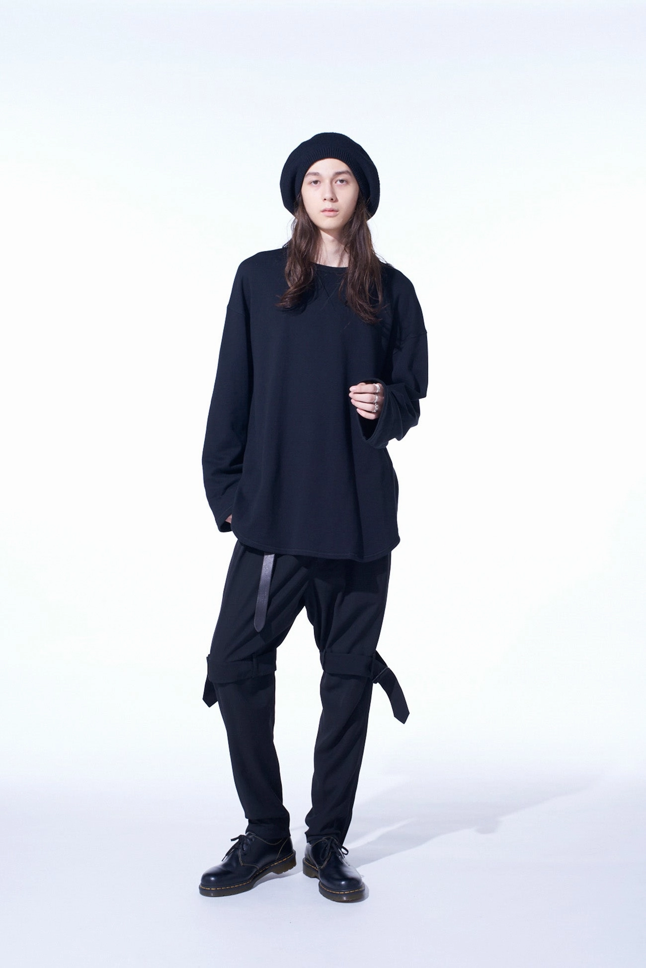 PE/GABARDINE BELTED BANDAGE PANTS TaglessDesign