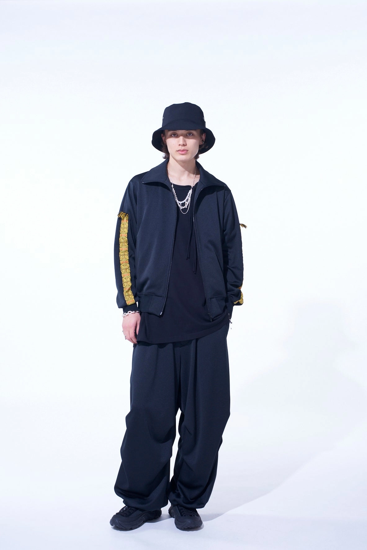 PE/SMOOTH JERSEY KNEE TUCK MILITARY PANTS WITH TYROLEAN TAPES High Quality Material Smart Casual