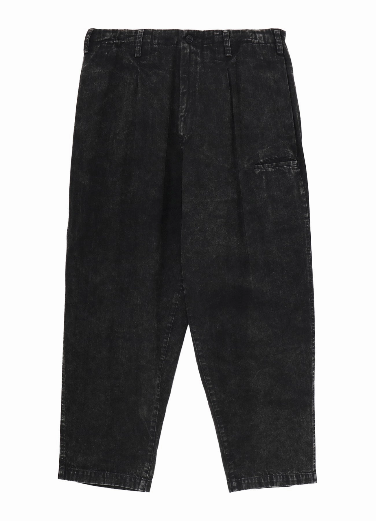 Casual Vibe BLEACHING DENIM PANTS WITH SIDE TUCK