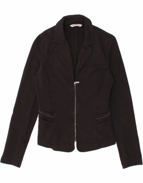 PENNY BLACK Womens Blazer Jacket UK 8 Small  Black Cotton Trendy Fit Polished Style