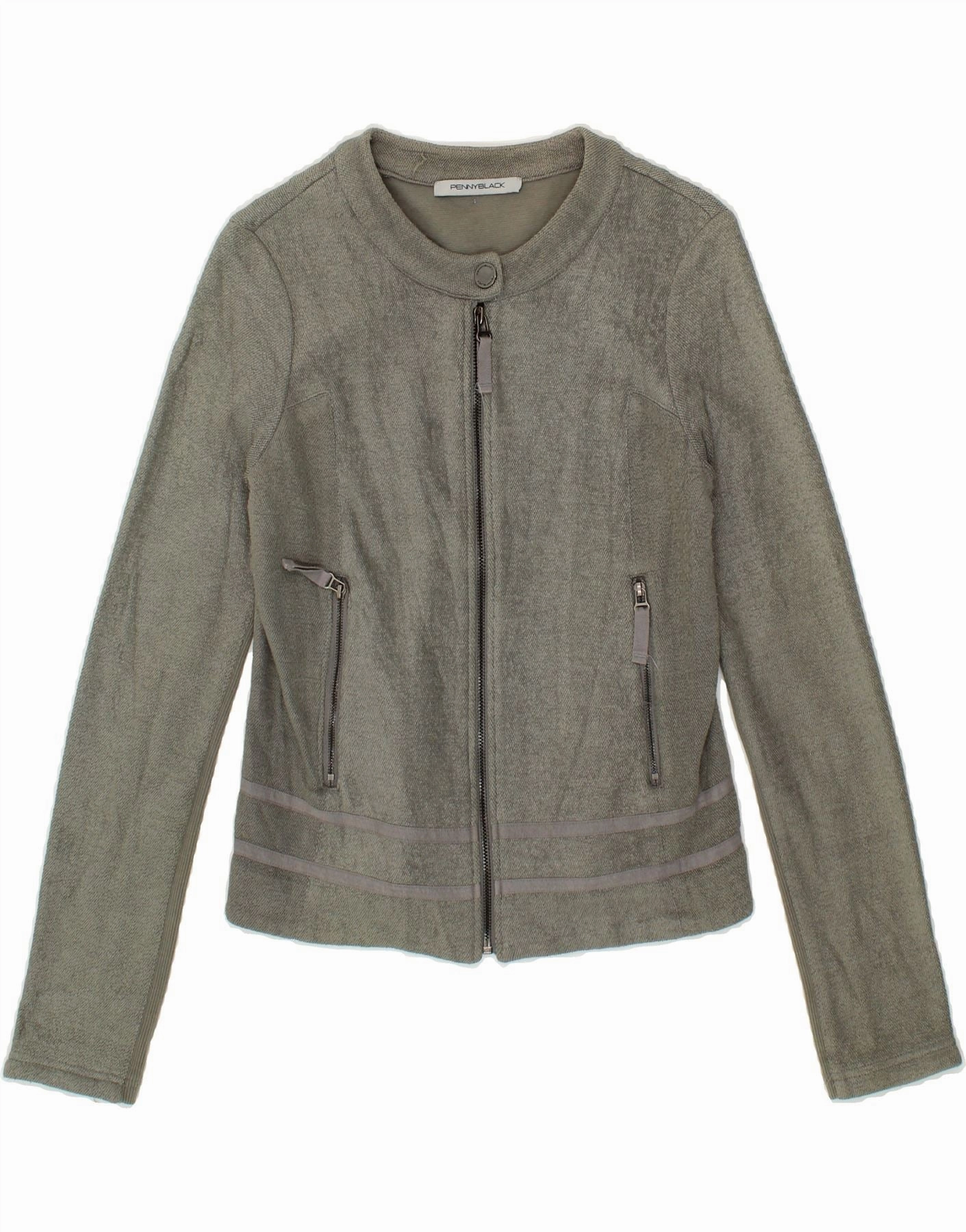 PENNY BLACK Womens Blazer Jacket UK 8 Small Grey Cotton elegant office wear