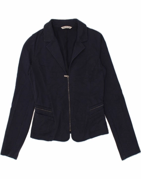 PENNY BLACK Womens Blazer Jacket UK 8 Small Navy Blue Cotton Crisp Design