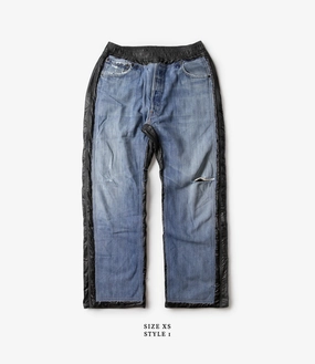 Covered Pant ?C?Indigo Denim / Black Ripstop Nylon stain resistant coating
