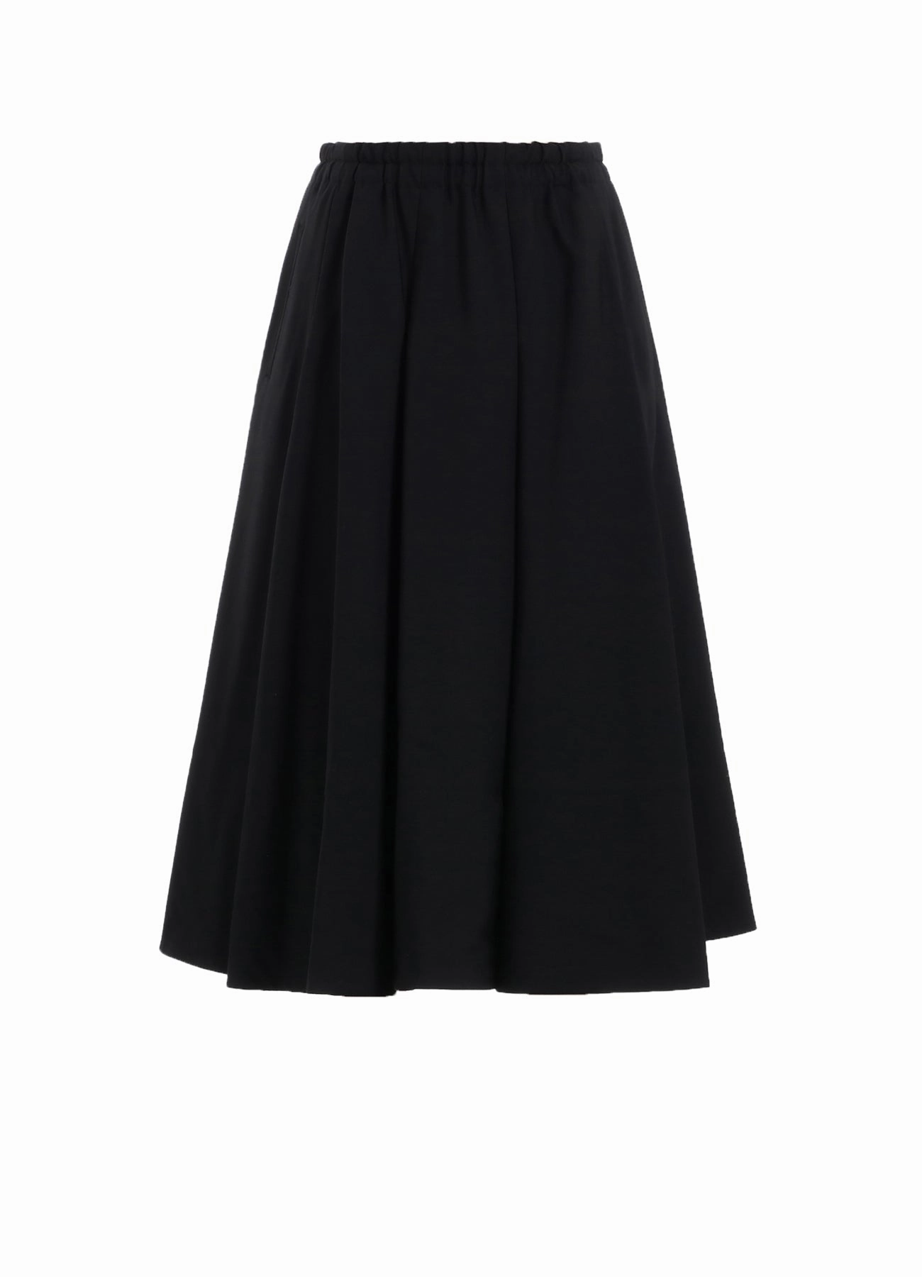 Front Detail WOOL GABADINE R-TUCK FLARE SKIRT