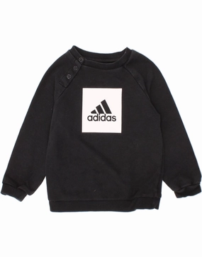 Fall Walk ADIDAS Baby Boys Graphic Sweatshirt Jumper 12-18 Months Black Cotton