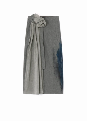 MINI HERRINGBONE BEE PRINT DOUBLE BELTED SKIRT Occasion Wear Texture Play