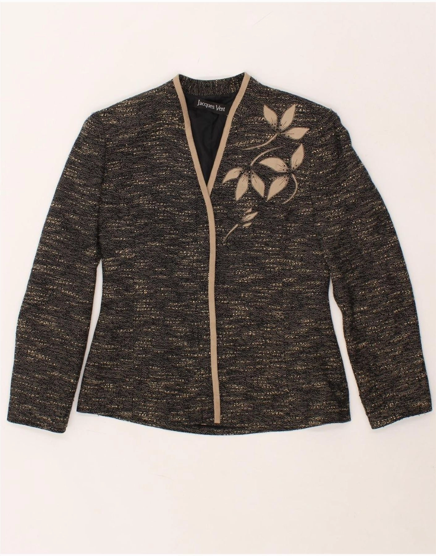 JAQUES VERT Womens Blazer Jacket UK 12 Medium Grey Acrylic Sleek Wear Fit For Success