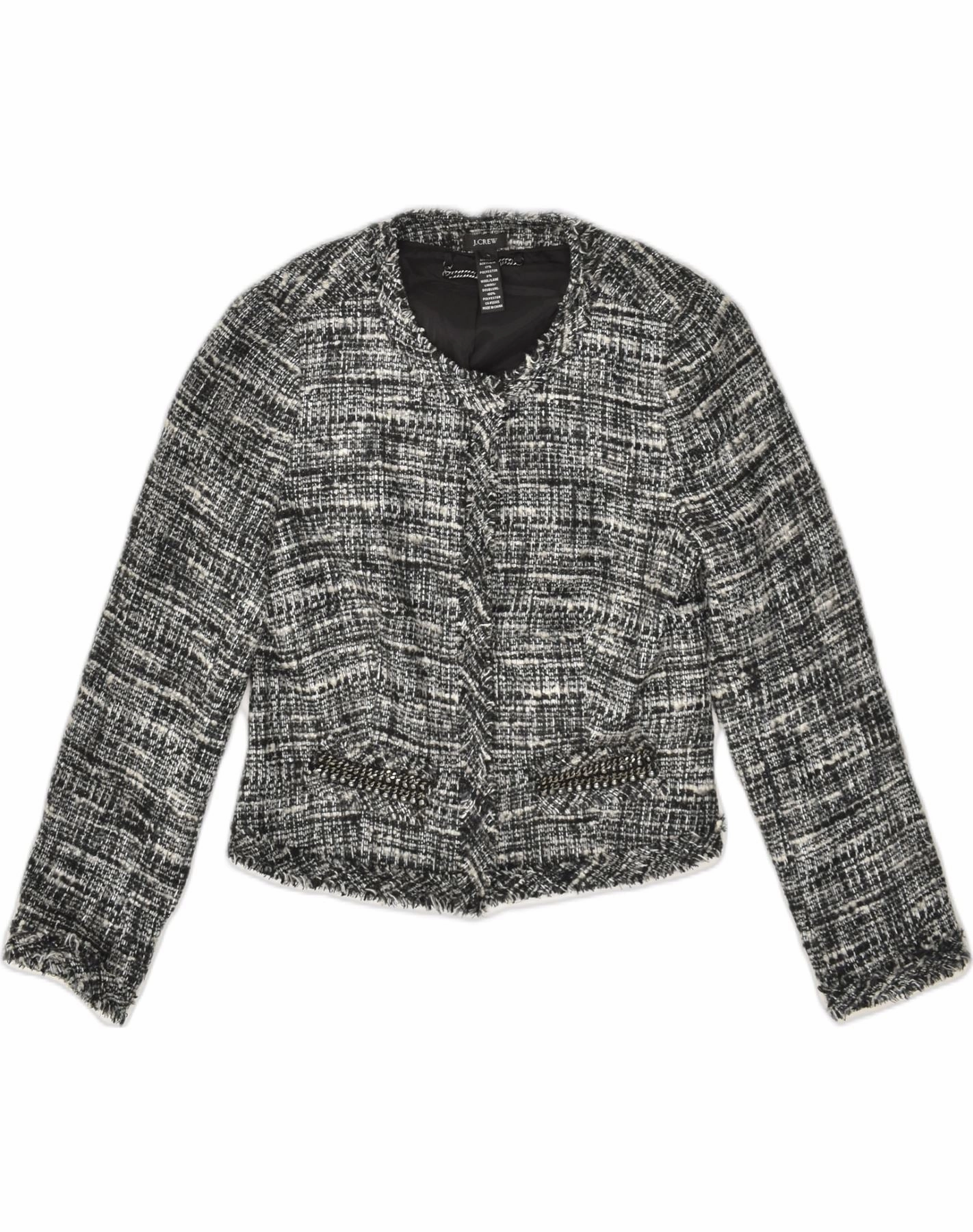 Cozy Layers J. CREW Womens Blazer Jacket US 6 Medium Grey Acrylic