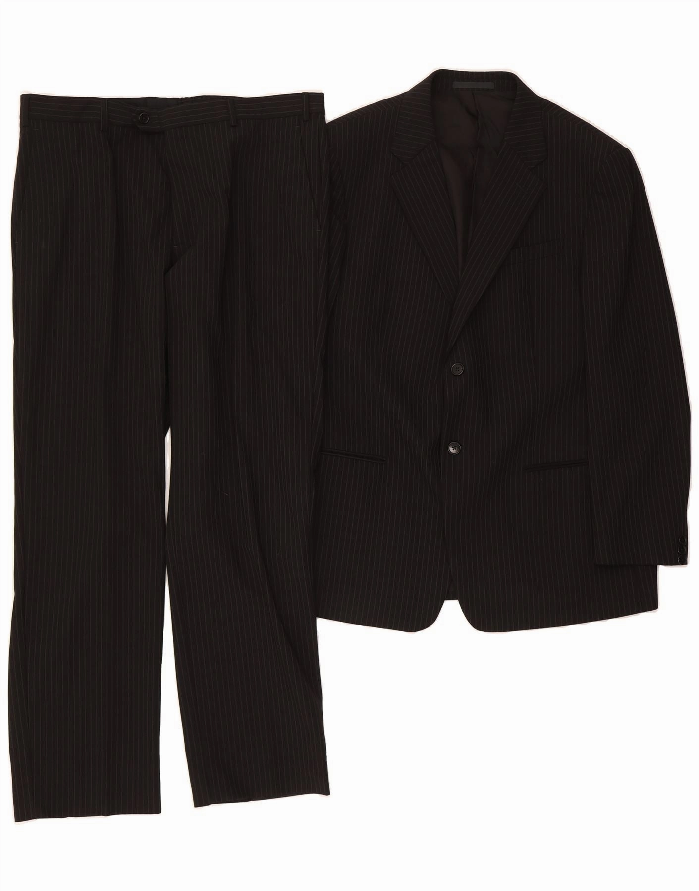 Office Comfort ARMANI COLLEZIONI Mens 2 Piece Suit IT 54 2XL W36 L31 Black Classic