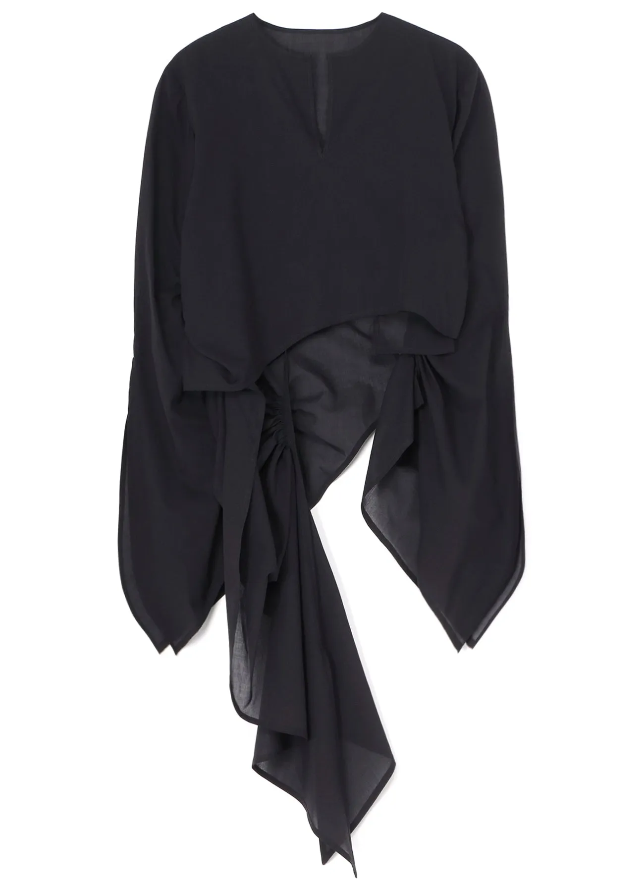 COTTON LAWN ASM SWALLOWTAIL GATHER DETAIL BLOUSE Sustainable Choice