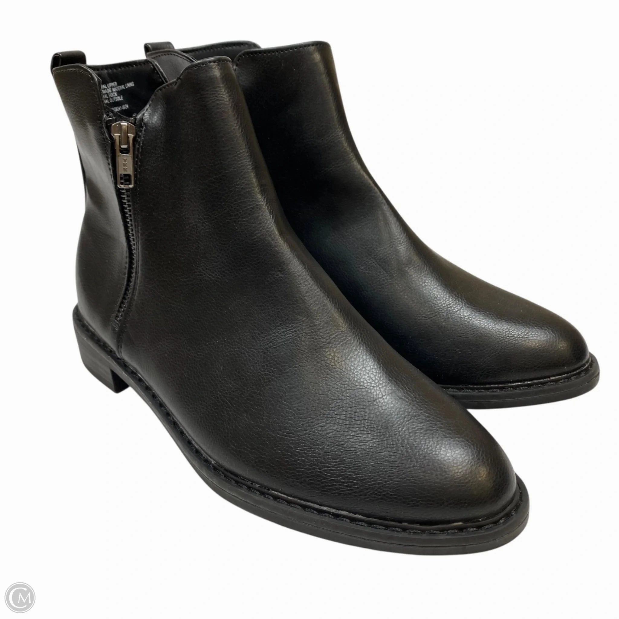 Boots Ankle Flats By Universal Thread In Black, Size: 7.5 Velvet Texture Warm Comfort