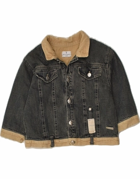 TRUSSARDI Baby Boys Denim Jacket 18-24 Months Blue Cotton VentilatedPanels Windproof Barrier