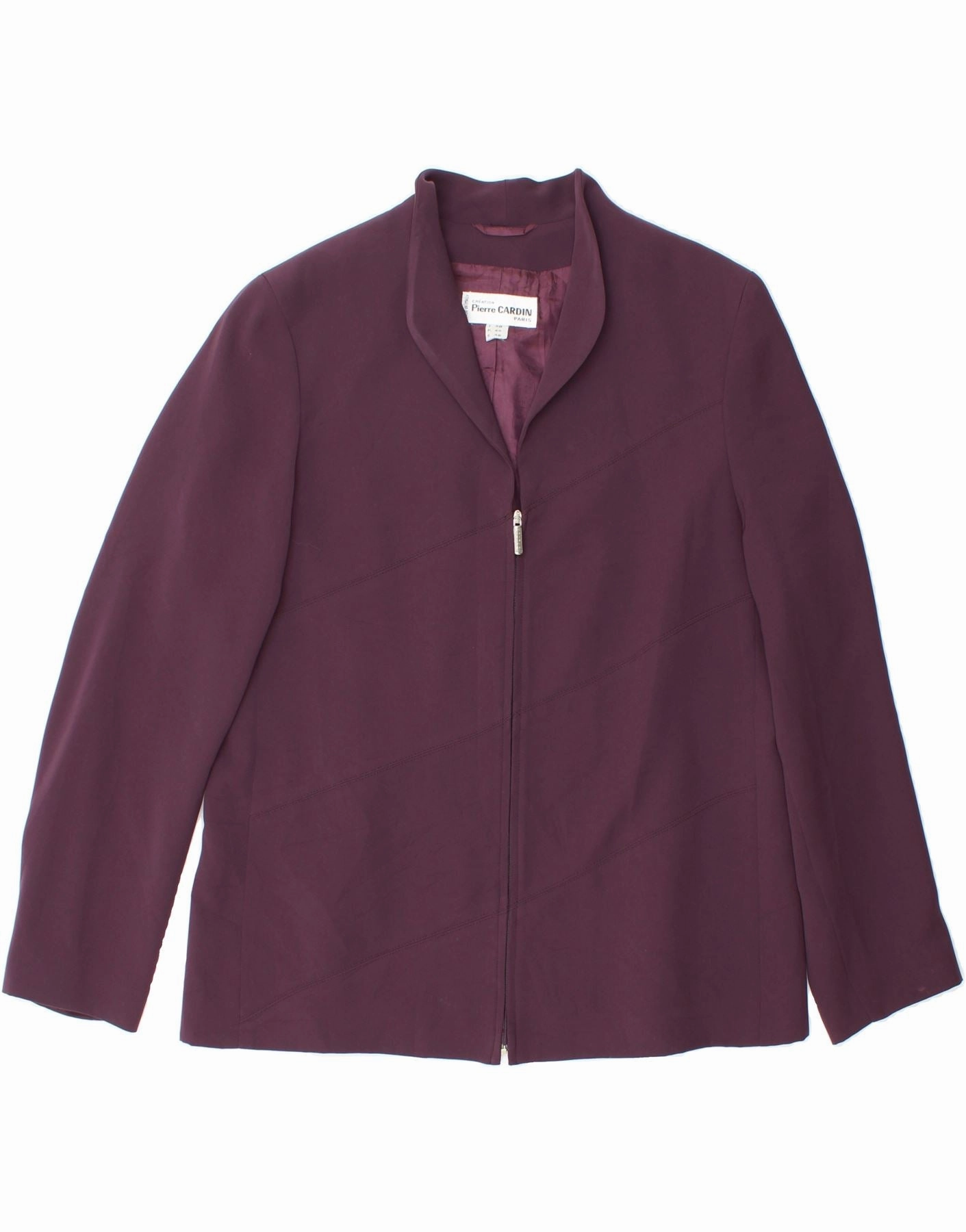 PIERRE CARDIN Womens Blazer Jacket EU 44 XL Purple Polyester Refined Layers