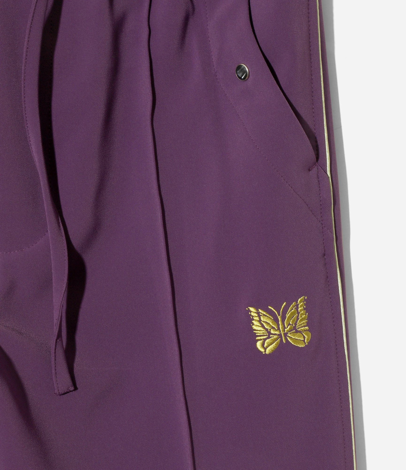 Piping Cowboy Pant ?C Purple Double Cloth Loose cut