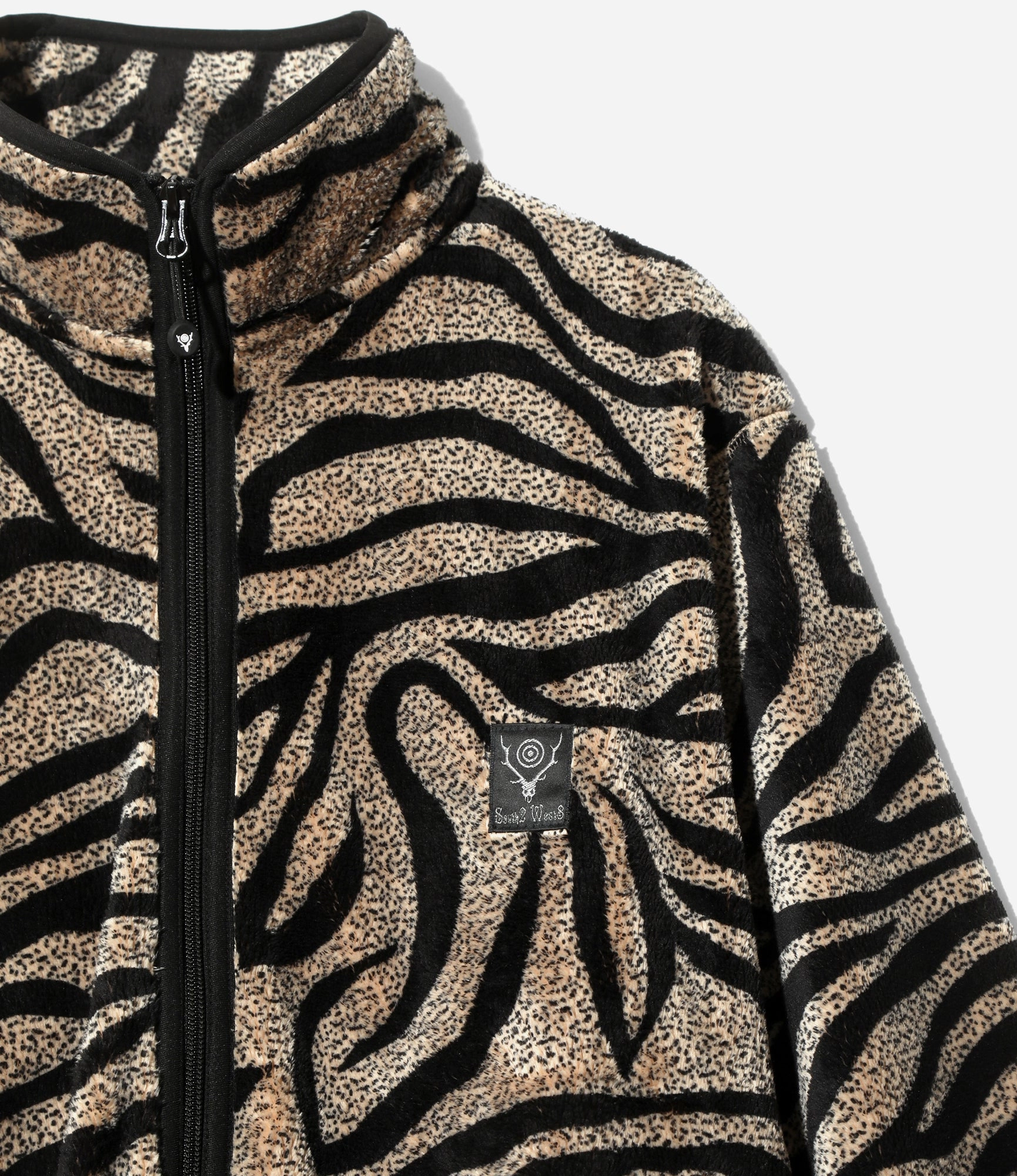 Adjustable Drawstring Waist Piping Jacket ?C Beige Fleece