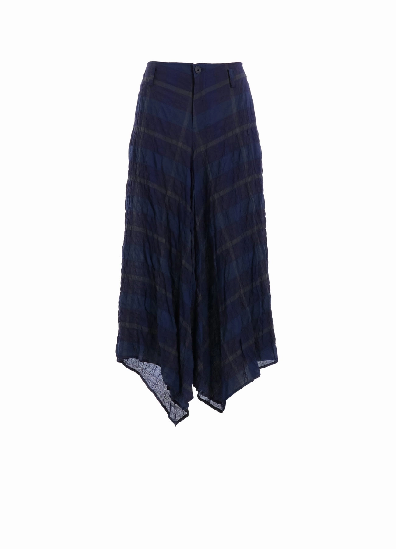 Stylish Appearance Versatile Style PLAID ASYMETRY HEM FRILL PANTS