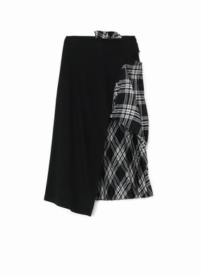 PLAID ASYMMETRIC PLEATED SKIRT Refined Stitch Balanced Shape