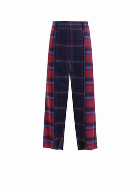 Contoured Panel Design Comfort Design PLAID PANEL PANTS A