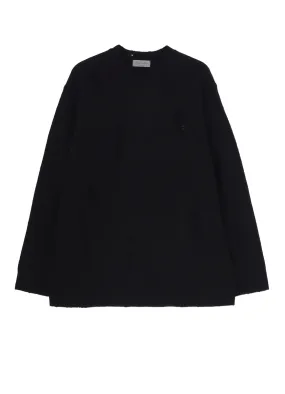 Quick drying material PLAIN STITCH CRASHED ROUND NECK PULLOVER