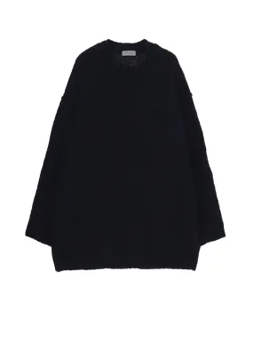 PLAIN STITCH POCKET ROUND NECK PULLOVER Laidback Mood Thermal Lined Cuffs