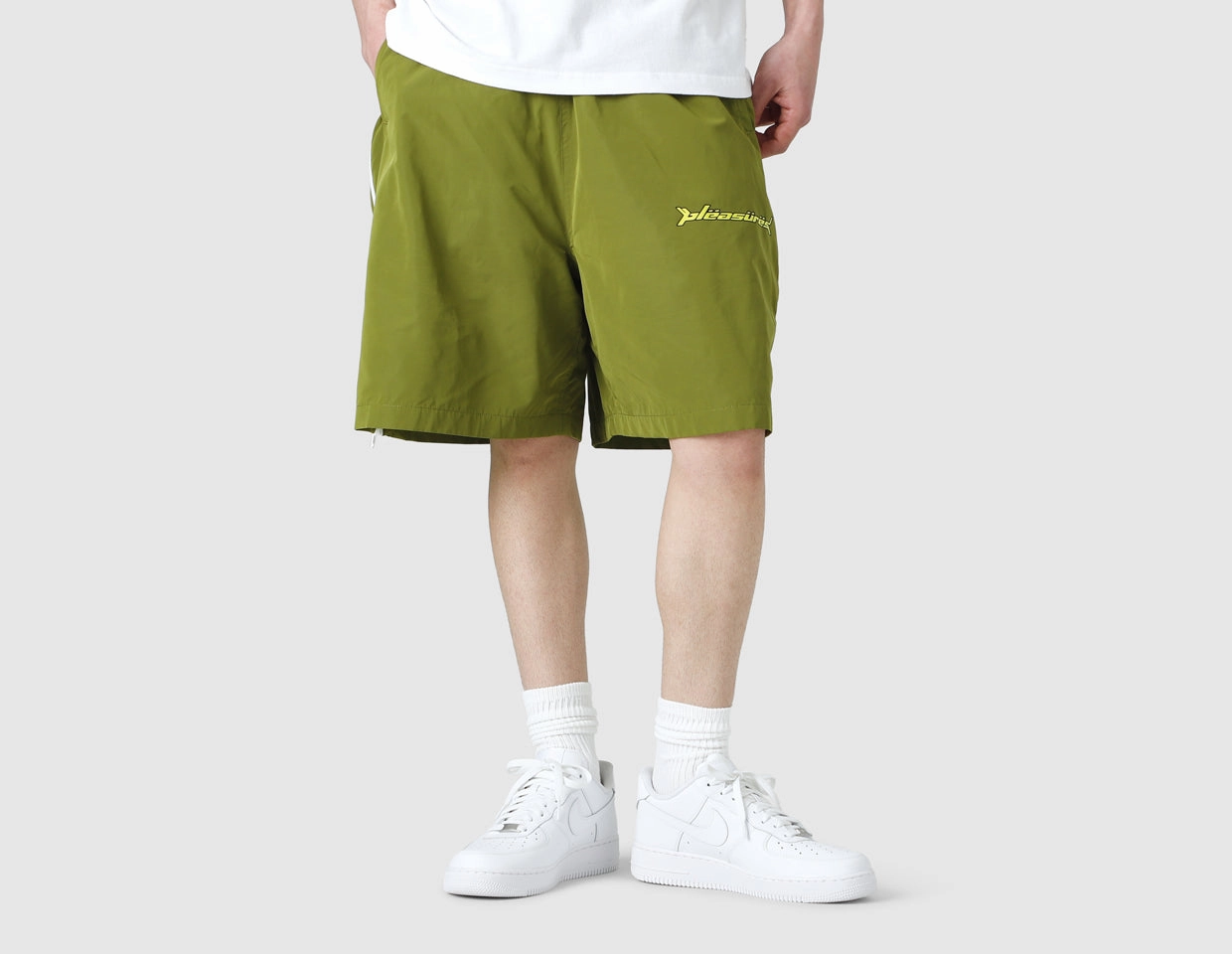 Microfiber Blend Fabric Pleasures Venus Sport Shorts / Olive