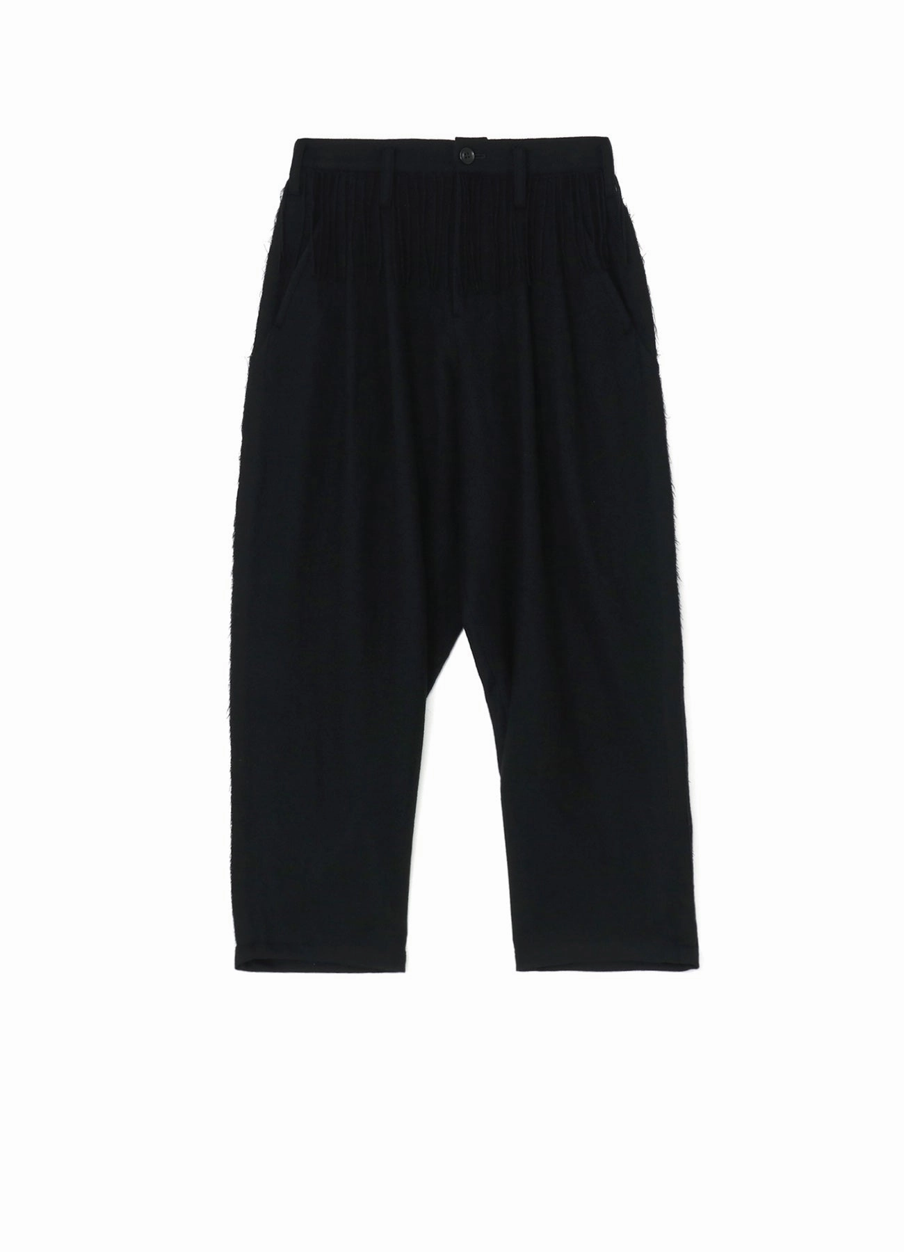 Water Repellent PLEATED SERGE PANTS WITH FRINGE DETAILS