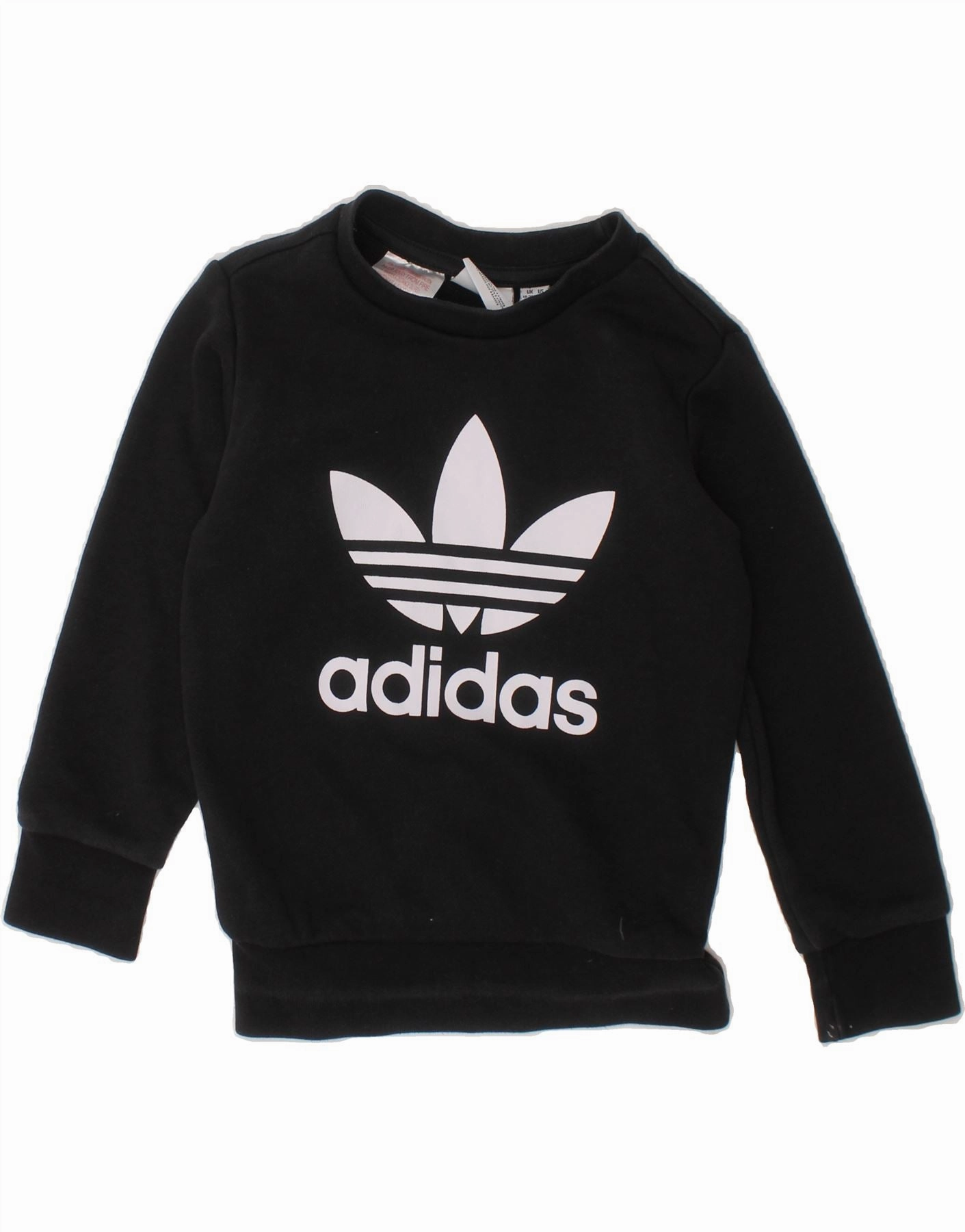 ADIDAS Baby Boys Graphic Sweatshirt Jumper 18-24 Months Black Cotton Quick drying material
