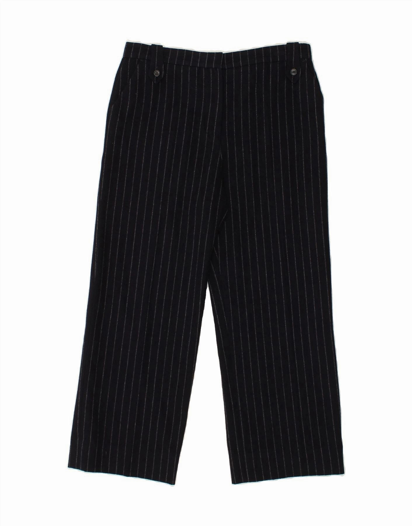 Contemporary Design MAX MARA Womens Suit Trousers UK 14 Medium W30 L25 Navy Blue Pinstripe
