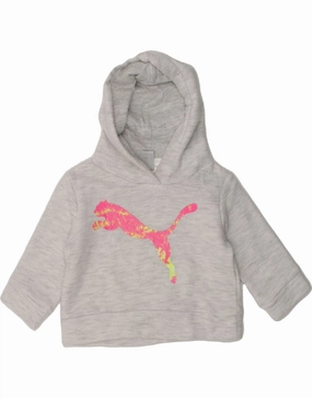 Casual Cool Home Style PUMA Baby Girls Graphic Hoodie Jumper 0-3 Months Grey Cotton