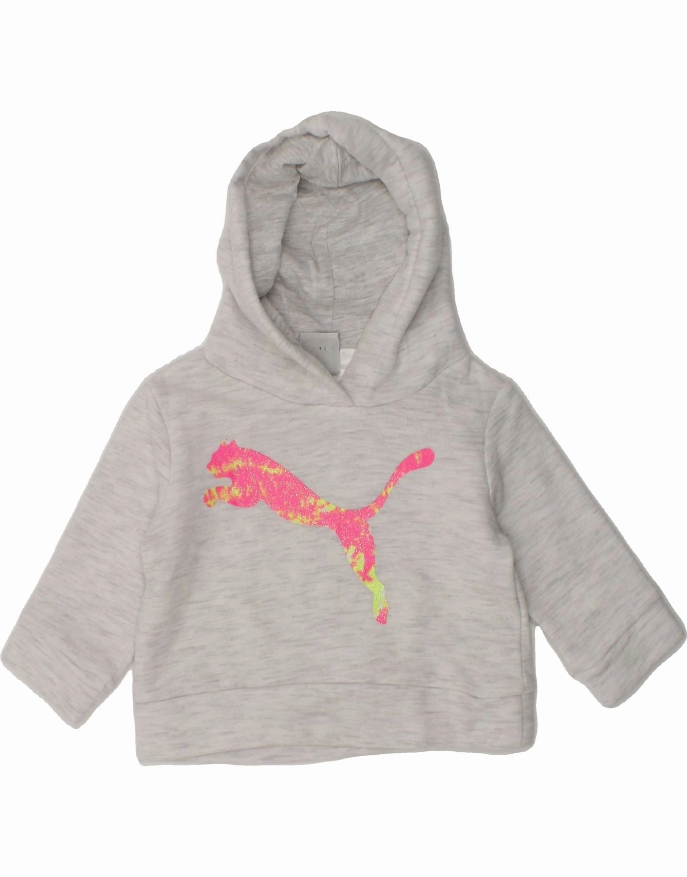 Casual Cool Home Style PUMA Baby Girls Graphic Hoodie Jumper 0-3 Months Grey Cotton