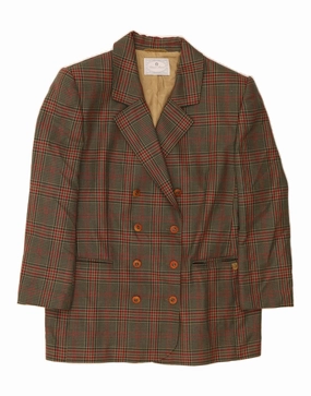 Refined Layers ETIENNE AIGNER Womens Blazer Jacket UK 16 Large Green Check