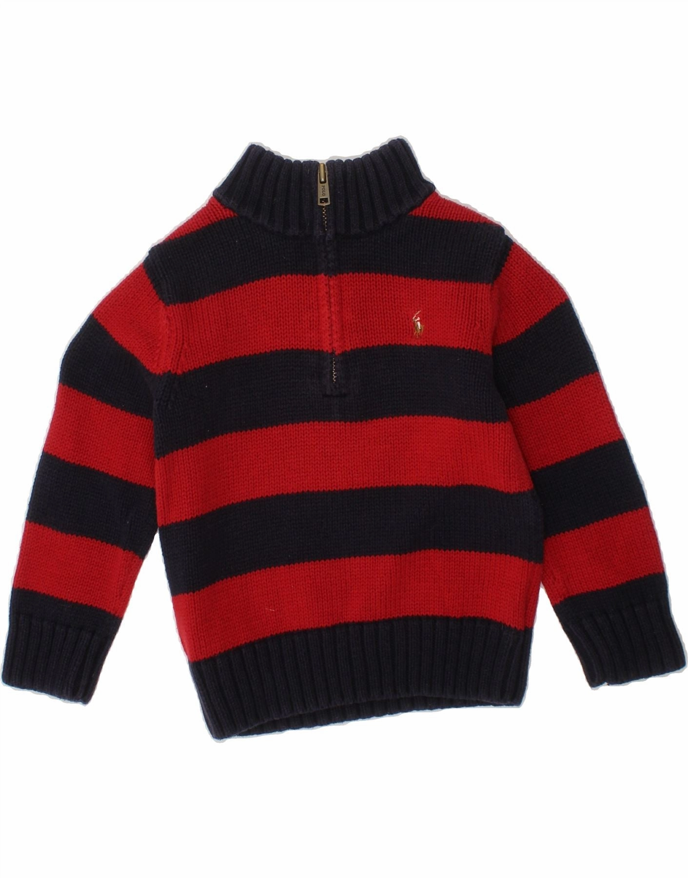 POLO RALPH LAUREN Baby Boys Zip Neck Jumper Sweater 18-24 Months Red EcoFriendly Material Blend Multi Directional Stretch