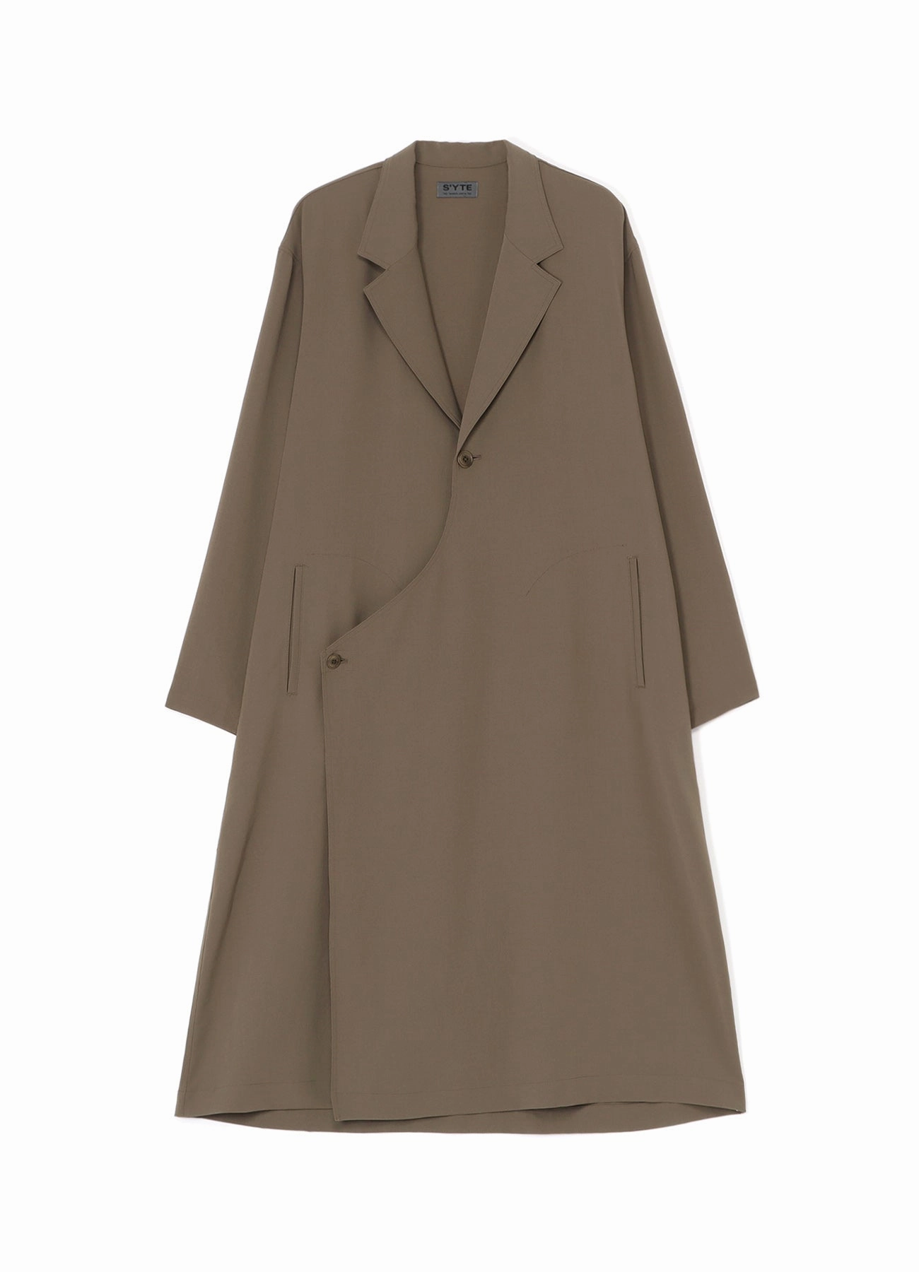 POLYESTER WASHER TWILL WRAP DRESS Silky-Feel Versatile Fit