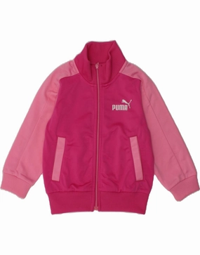 PUMA Baby Boys Graphic Tracksuit Top Jacket 9-12 Months Pink Colourblock Functional Detail