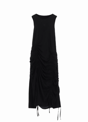 Collar Accent POPLIN GATHERED DRESS