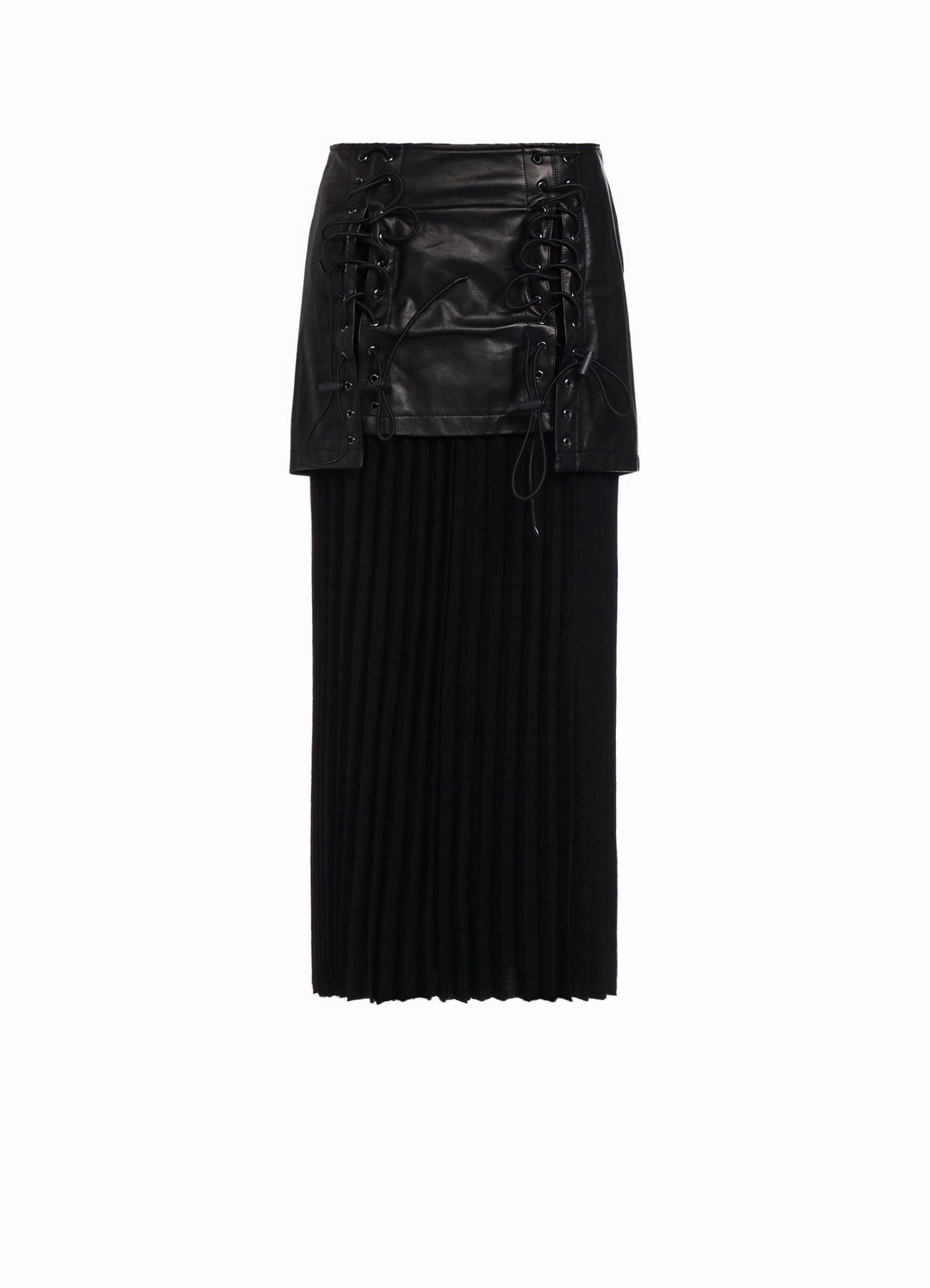 LIGHT SERGE LACE-UP DETAIL SKIRT Wave Soft Glamorous look